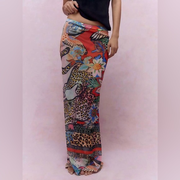 Missguided Tropical Jungle Maxi Skirt 🌿🌺 | NWT | Size M - Picture 2 of 5